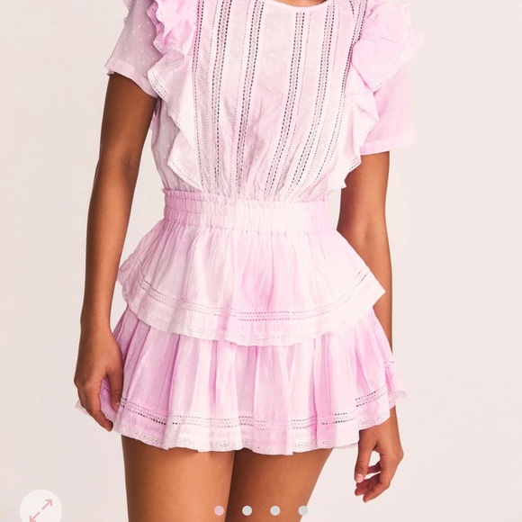 BLACK Love Shack Fancy Mini Ruffle Dress size medium - Picture 3 of 5